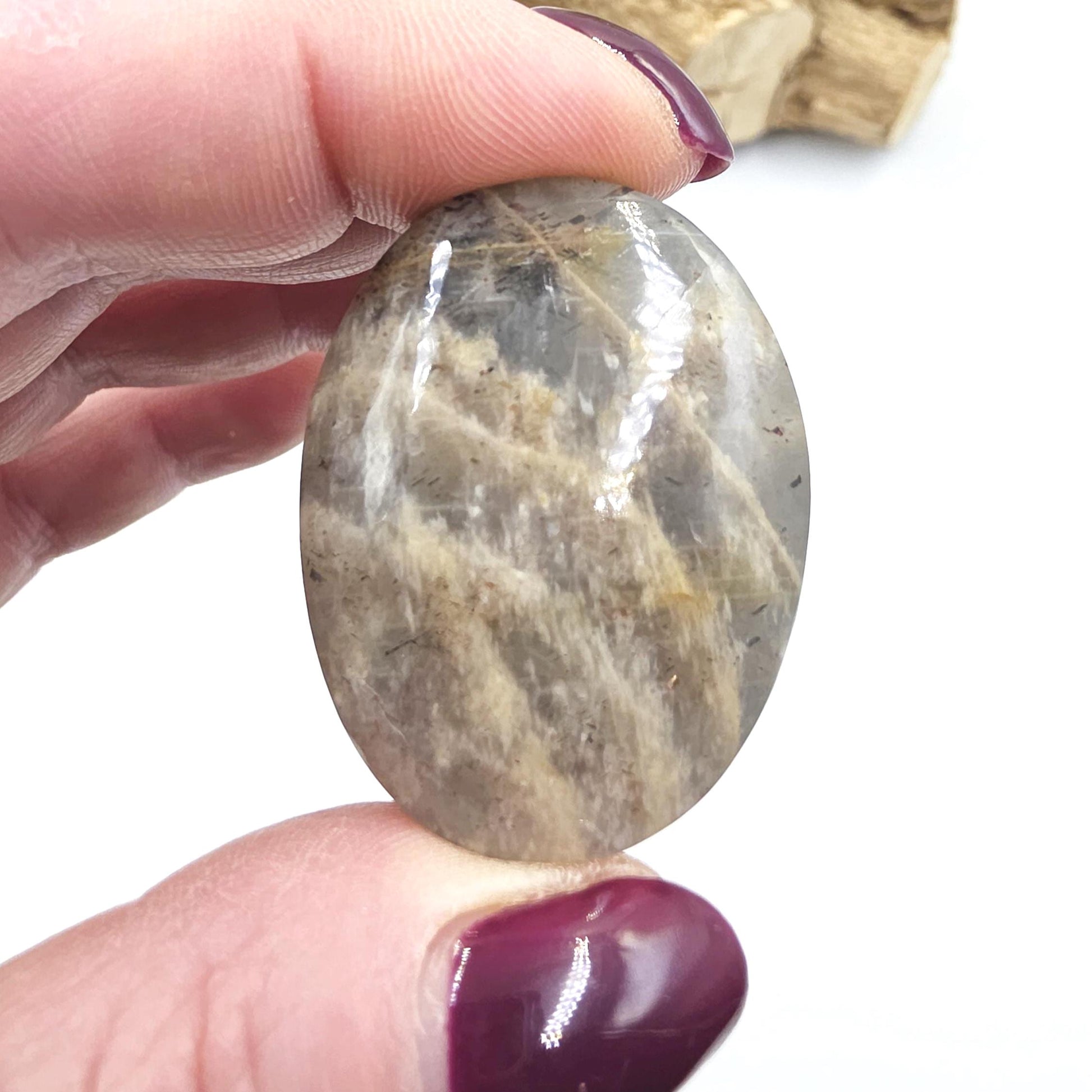 Rare Lattice Black Sunstone Palm Stone – Confidence, Protection & Empowered Energy Crystal - 30g