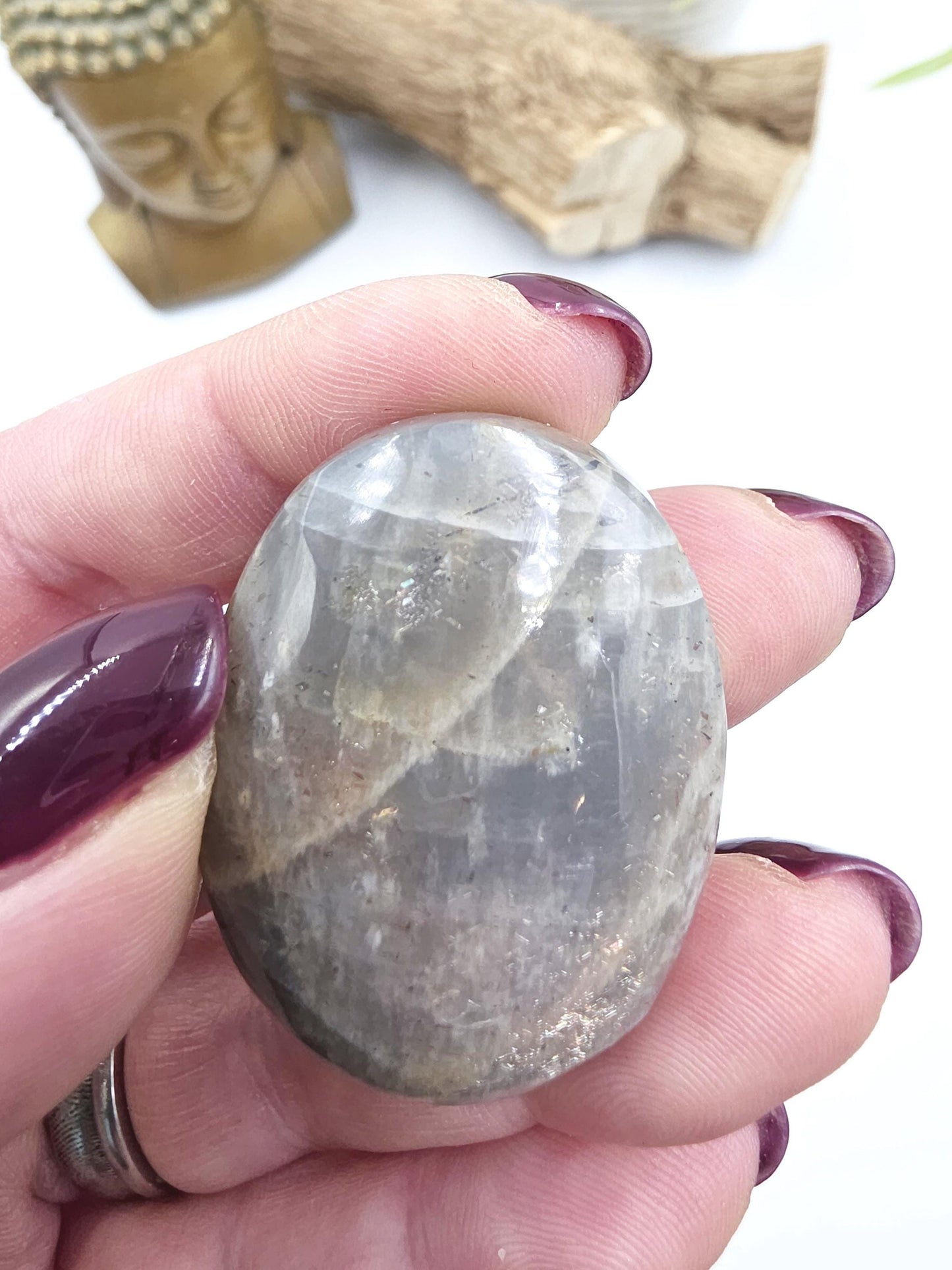 Rare Lattice Black Sunstone Palm Stone – Confidence, Protection & Empowered Energy Crystal - 30g
