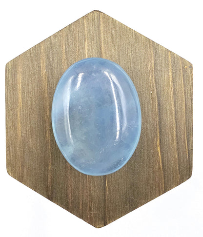 High Grade Aquamarine Palm Stone – Calm, Courage & Emotional Clarity Crystal, 40g