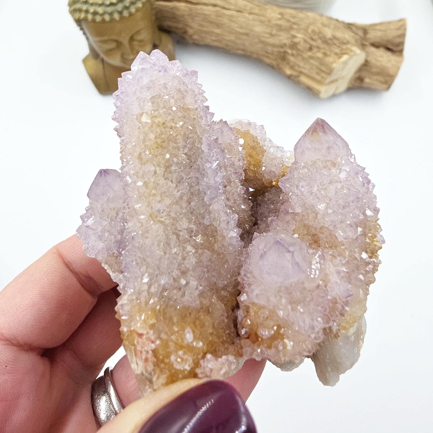 Amethyst Spirit Quartz with Limonite – Spiritual Protection, Harmony & Grounded Healing Crystal, 225g