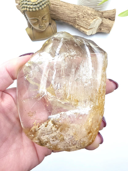 Enhydro Quartz – 3 Moving Water Bubbles & Rainbow Inclusions | Rare Collector Crystal, 435g