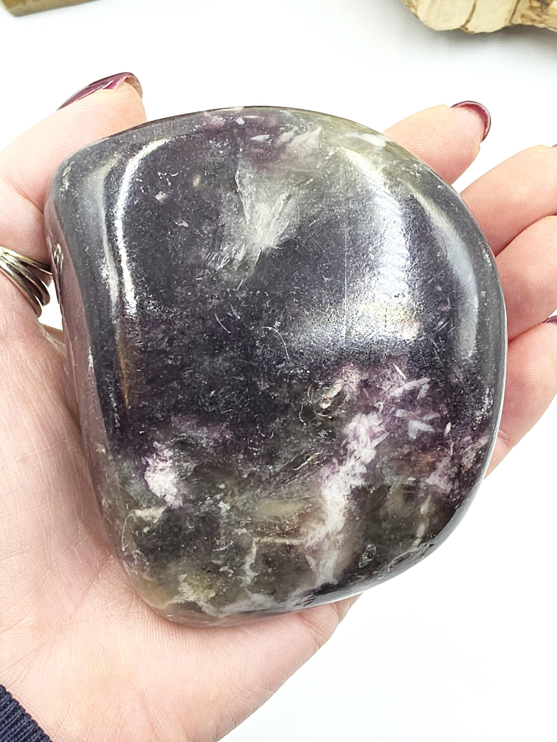 Dark Lepidolite Freeform – Stress Relief, Emotional Balance & Calming Healing Crystal, 625g