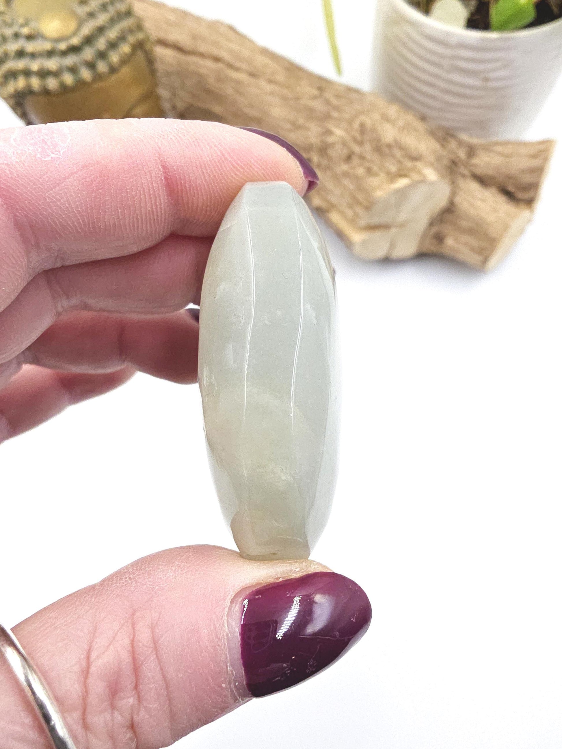 Green Moonstone Palm - Heart Chakra & Emotional Balance Healing Crystal, 55g