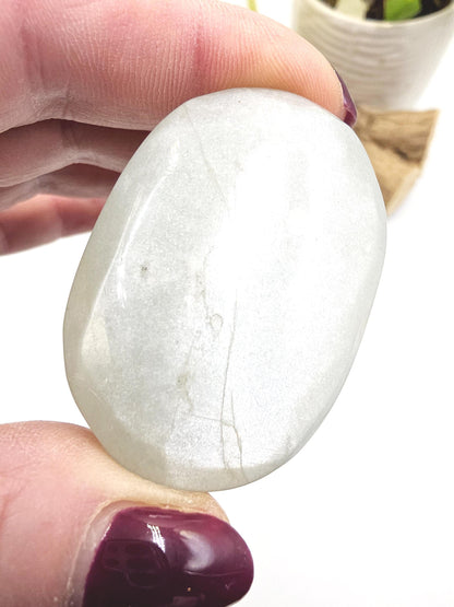 Green Moonstone Palm - Heart Chakra & Emotional Balance Healing Crystal, 55g