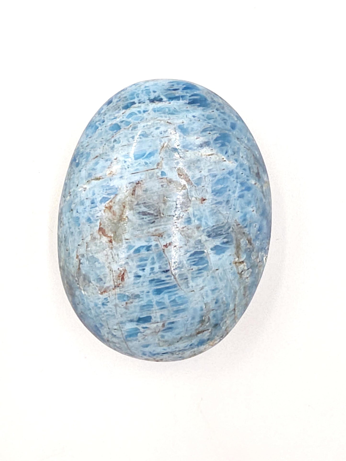 Flashy Blue Apatite Palm Stone - Motivation & Focus Healing Crystal - 75g