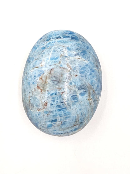 Flashy Blue Apatite Palm Stone - Motivation & Focus Healing Crystal - 75g