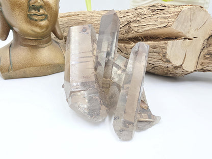 Raw Smoky Quartz Cluster with Rainbow – Grounding, Protection & Energy Cleansing Crystal, 315g
