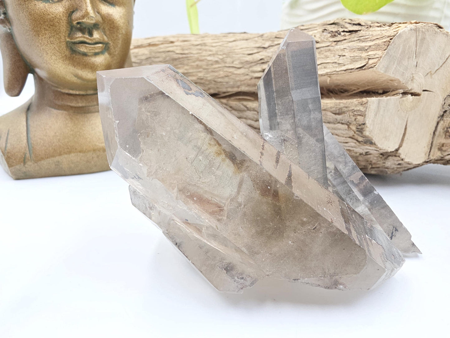 Raw Smoky Quartz Cluster with Rainbow – Grounding, Protection & Energy Cleansing Crystal, 315g