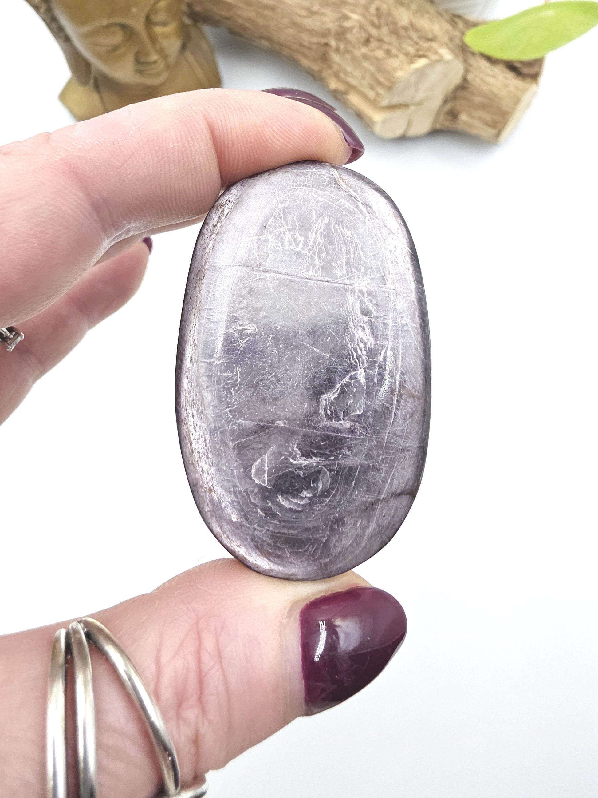 Purple Mica Palm Stone - Insight & Transformation Healing Crystal, 50g