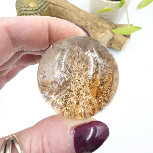 Garden Quartz (Lodolite) Sphere – Manifestation, Earth Wisdom & Rainbow Energy Crystal, 39mm