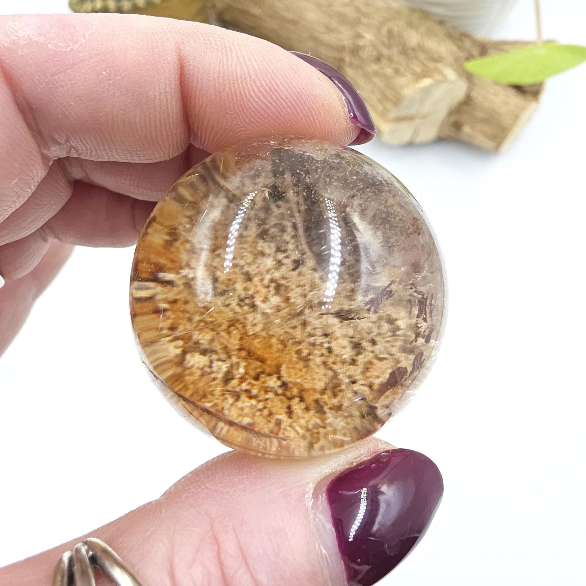 Garden Quartz (Lodolite) Sphere – Manifestation, Earth Wisdom & Rainbow Energy Crystal, 39mm
