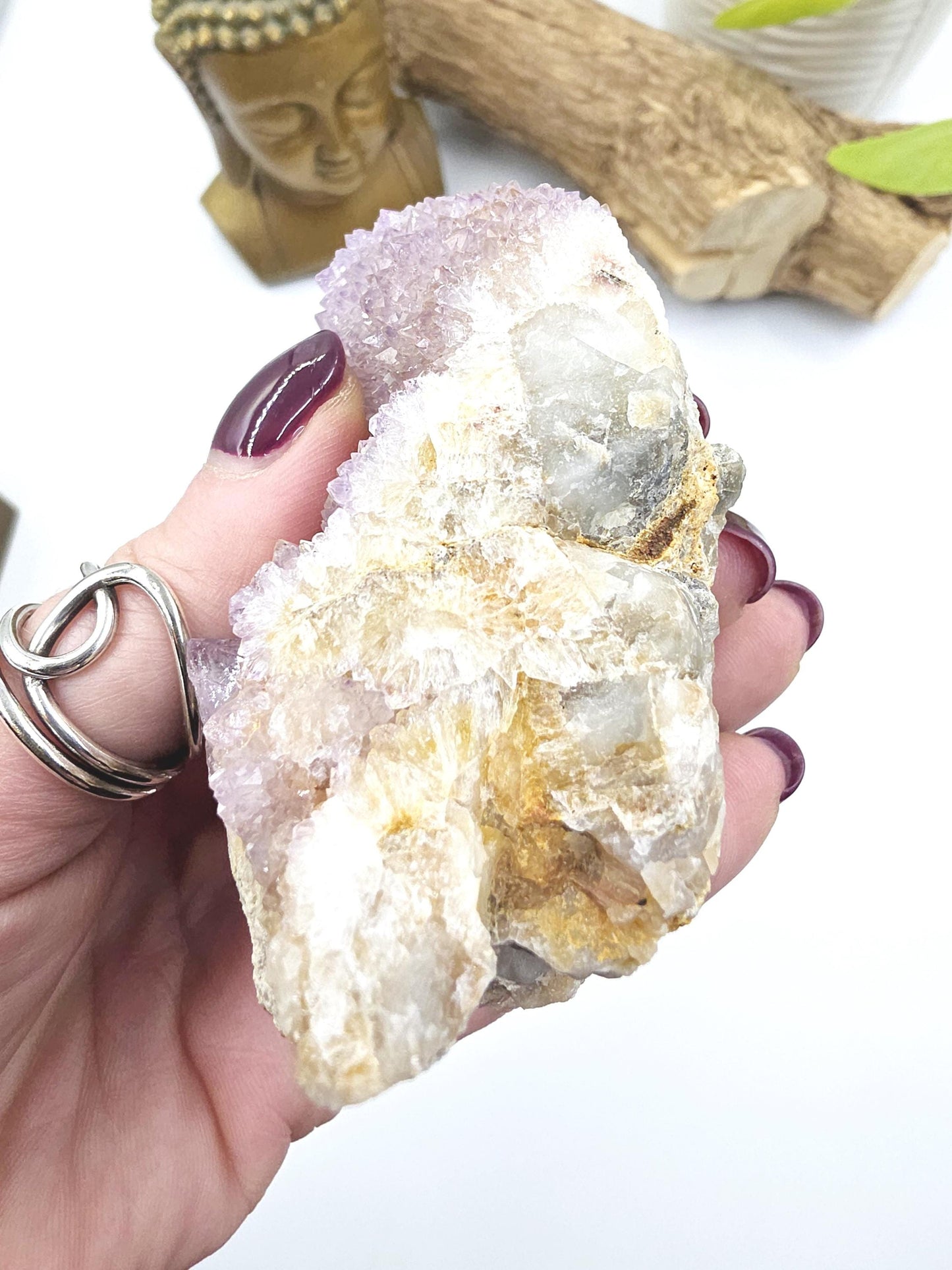 Amethyst Spirit Quartz Cluster - Spiritual Protection, Harmony & High-Vibration Healing Crystal, 209g