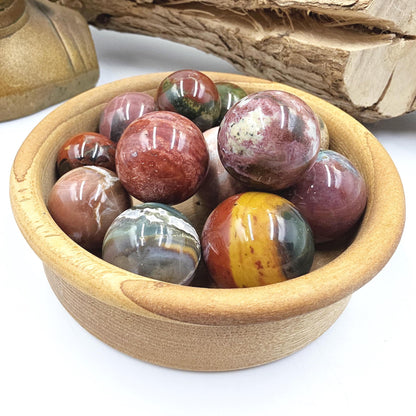 Ocean Jasper Mini Spheres – Joy, Emotional Balance & Nurturing Earth Energy Crystals, 20-26mm