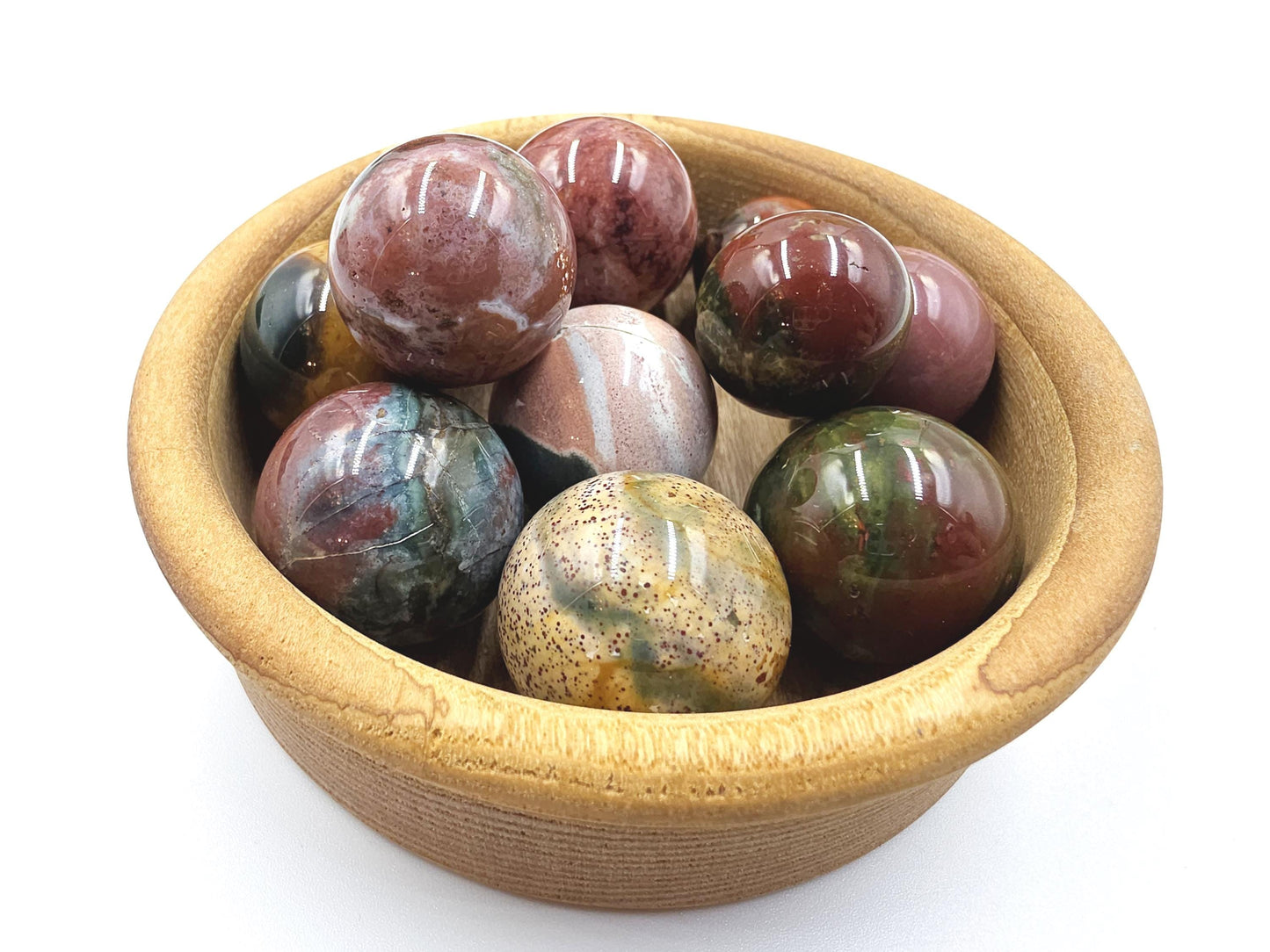 Ocean Jasper Mini Spheres – Joy, Emotional Balance & Nurturing Earth Energy Crystals, 20-26mm