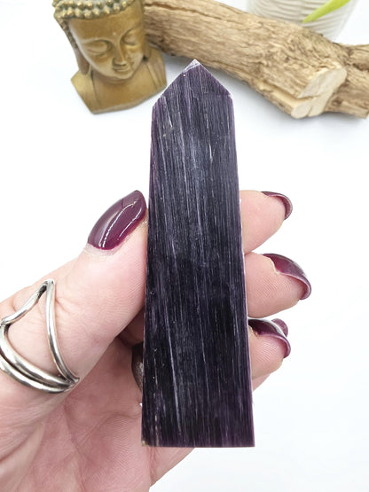 Flashy Purple Mica Point – Calming, Anxiety Relief & Spiritual Healing Crystal Tower, 70g