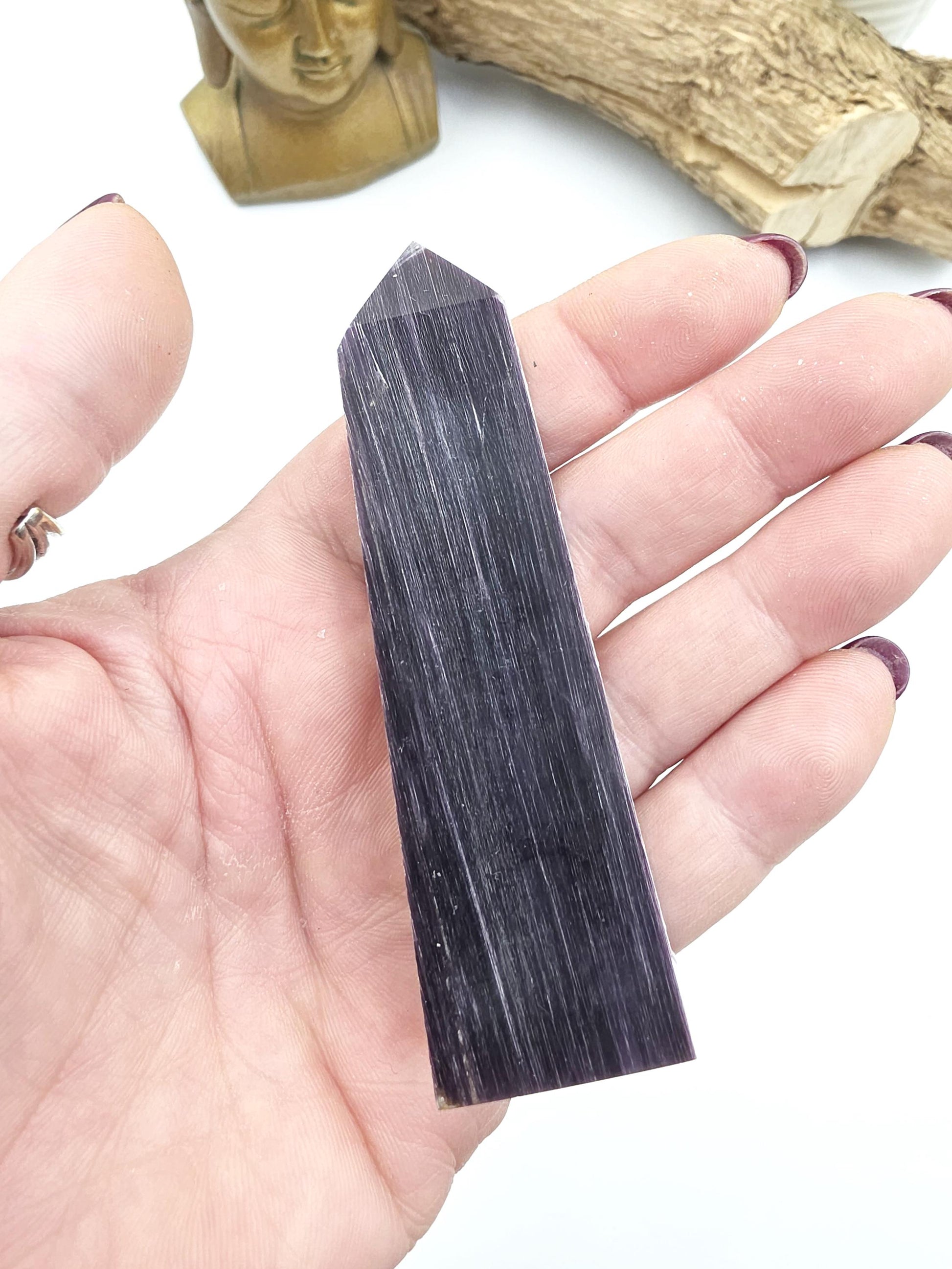 Flashy Purple Mica Point – Calming, Anxiety Relief & Spiritual Healing Crystal Tower, 70g