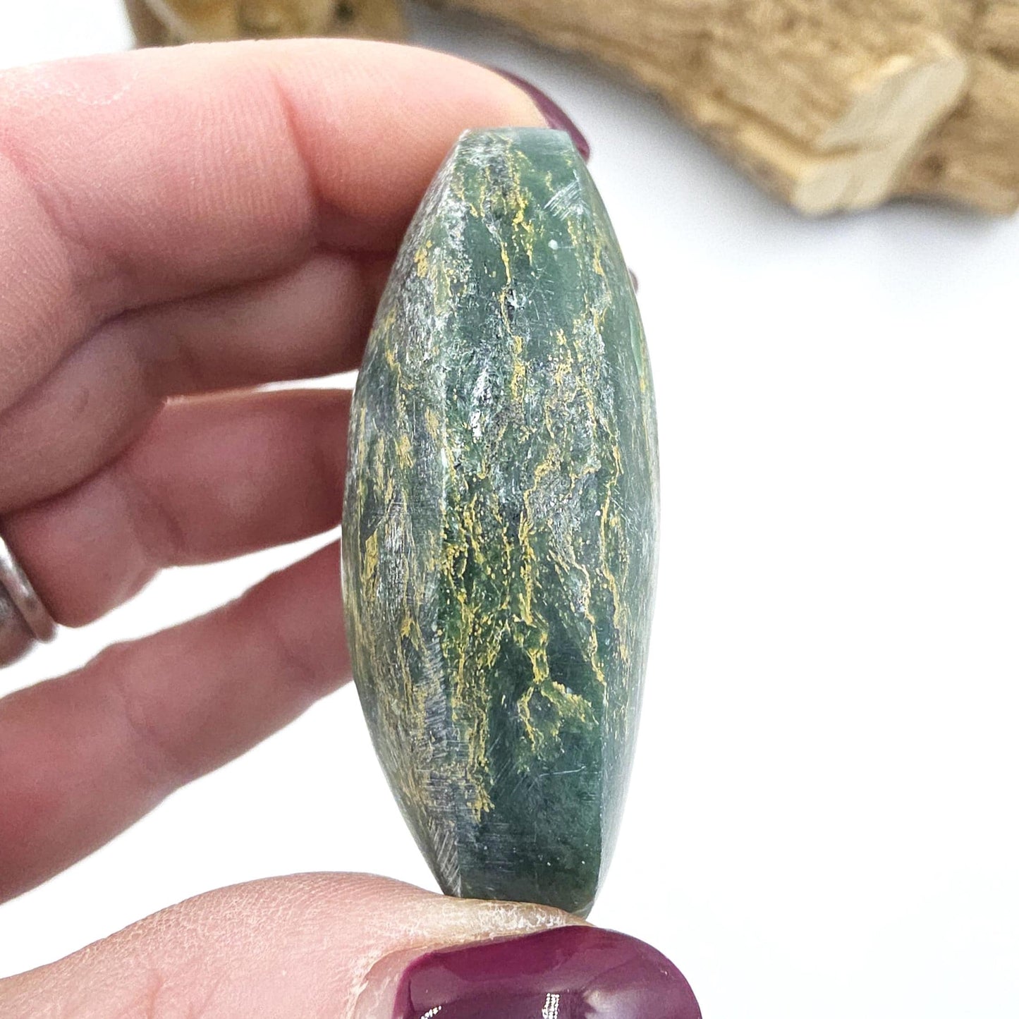 Fuchsite Palm Stone – Heart Healing, Emotional Support & Gentle Calming Crystal, 90g