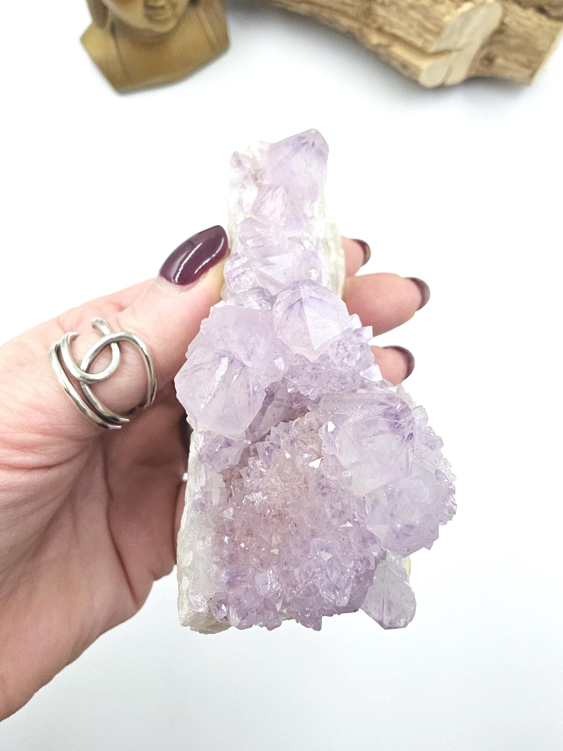 Amethyst Spirit Quartz Cluster - Spiritual Protection, Harmony & High-Vibration Healing Crystal, 255g