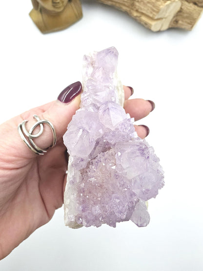 Amethyst Spirit Quartz Cluster - Spiritual Protection, Harmony & High-Vibration Healing Crystal, 255g