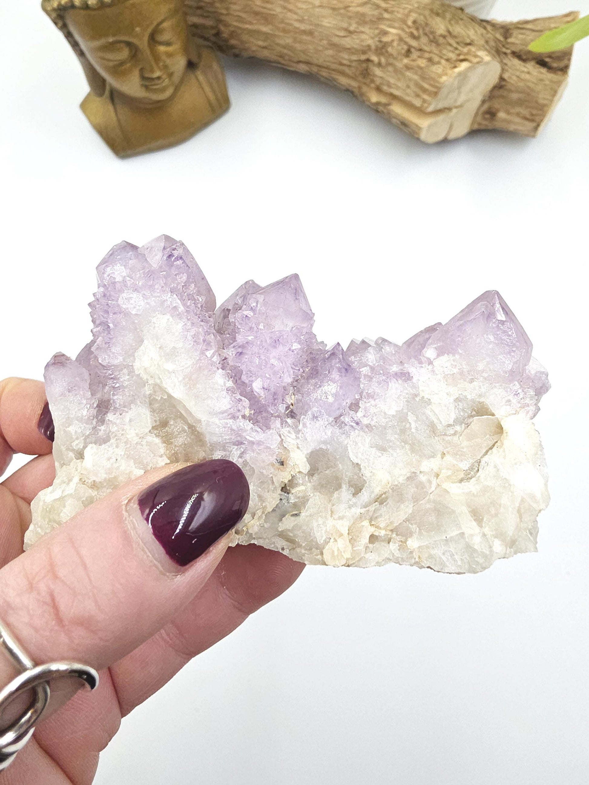 Amethyst Spirit Quartz Cluster - Spiritual Protection, Harmony & High-Vibration Healing Crystal, 255g