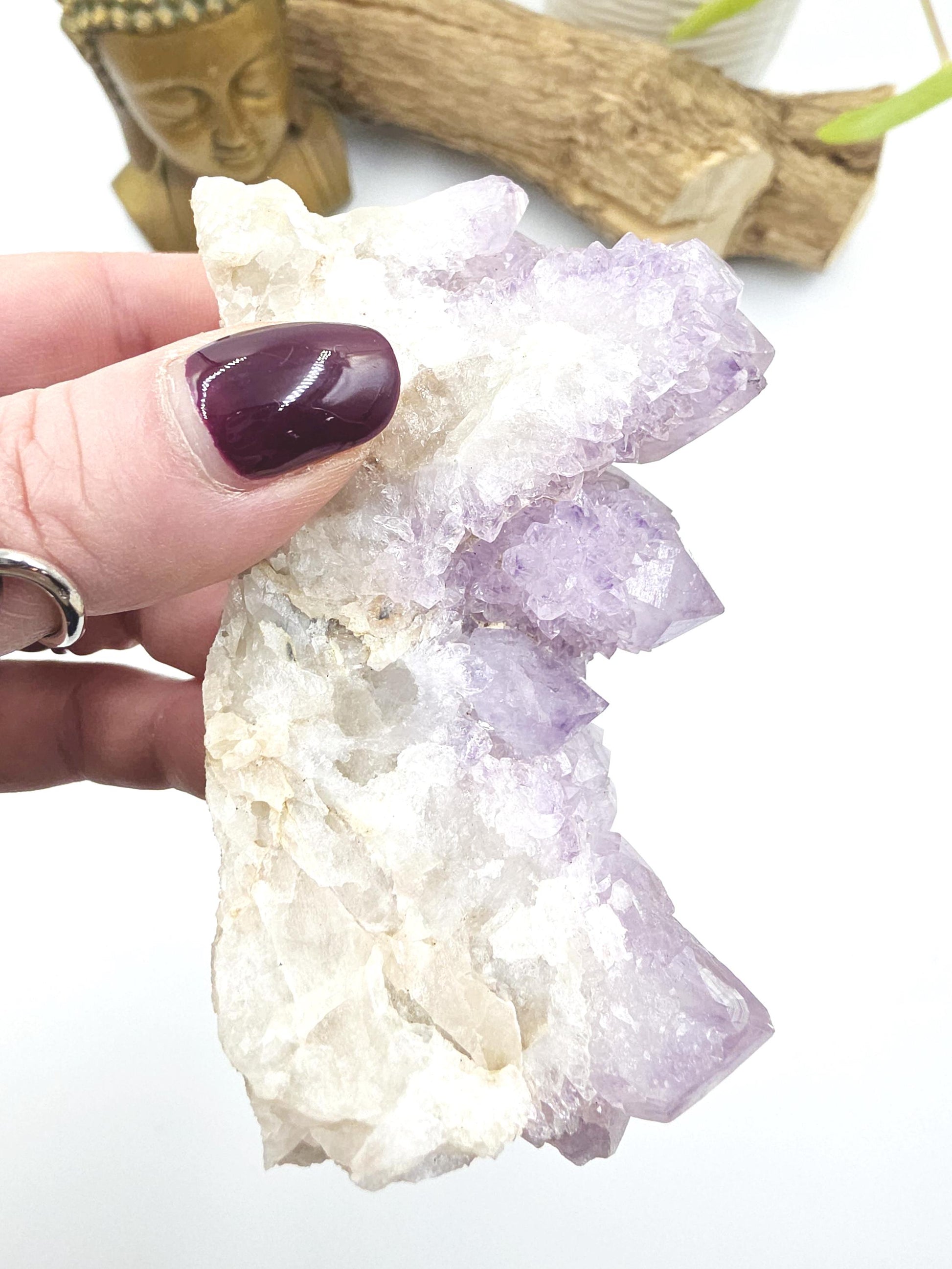Amethyst Spirit Quartz Cluster - Spiritual Protection, Harmony & High-Vibration Healing Crystal, 255g