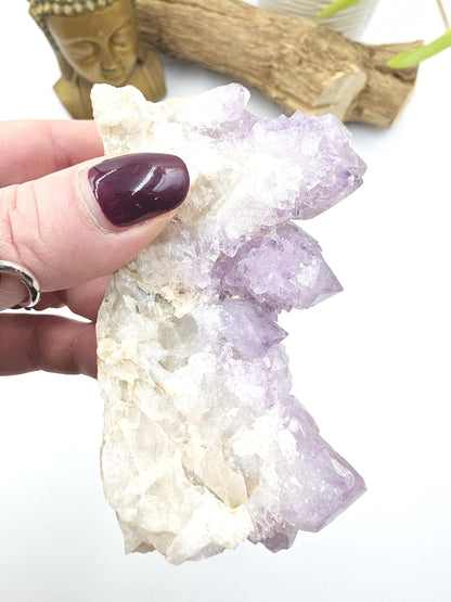 Amethyst Spirit Quartz Cluster - Spiritual Protection, Harmony & High-Vibration Healing Crystal, 255g
