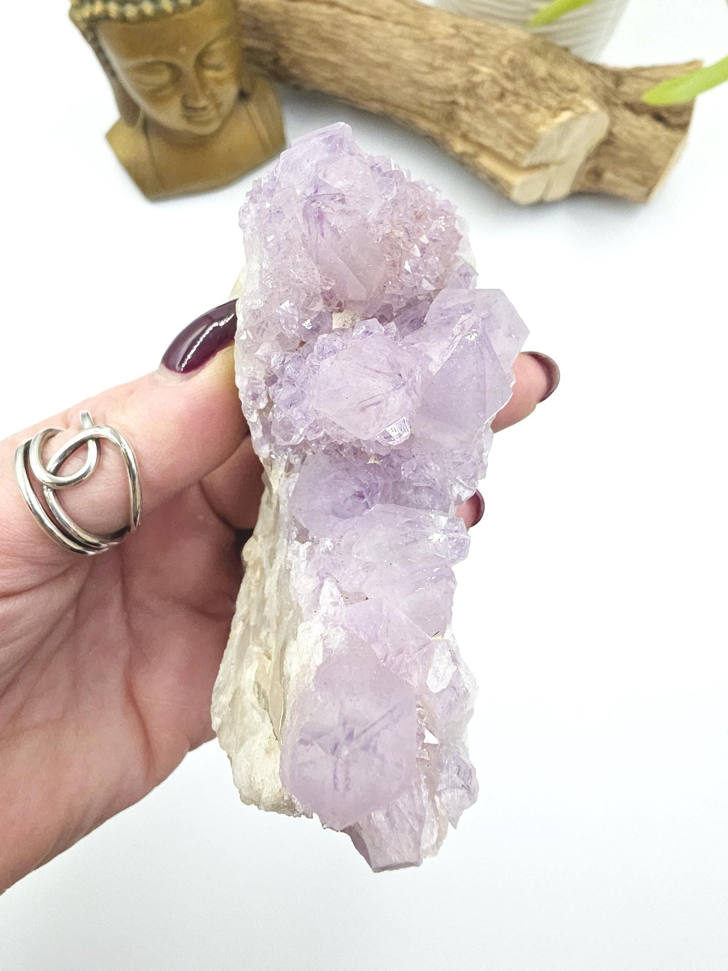 Amethyst Spirit Quartz Cluster - Spiritual Protection, Harmony & High-Vibration Healing Crystal, 255g