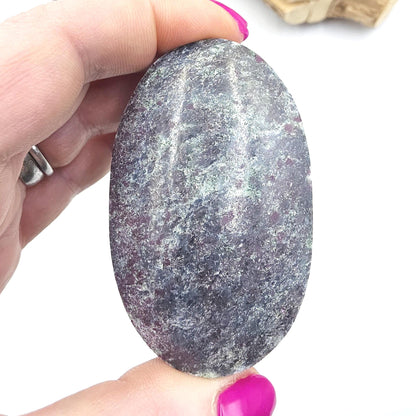 Large Ruby in Fuchsite Palm Stone (UV Reactive) – Heart Healing, Strength & Emotional Balance Crystal, 145g