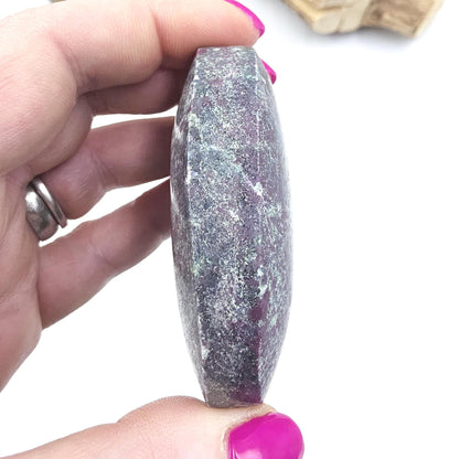 Large Ruby in Fuchsite Palm Stone (UV Reactive) – Heart Healing, Strength & Emotional Balance Crystal, 145g