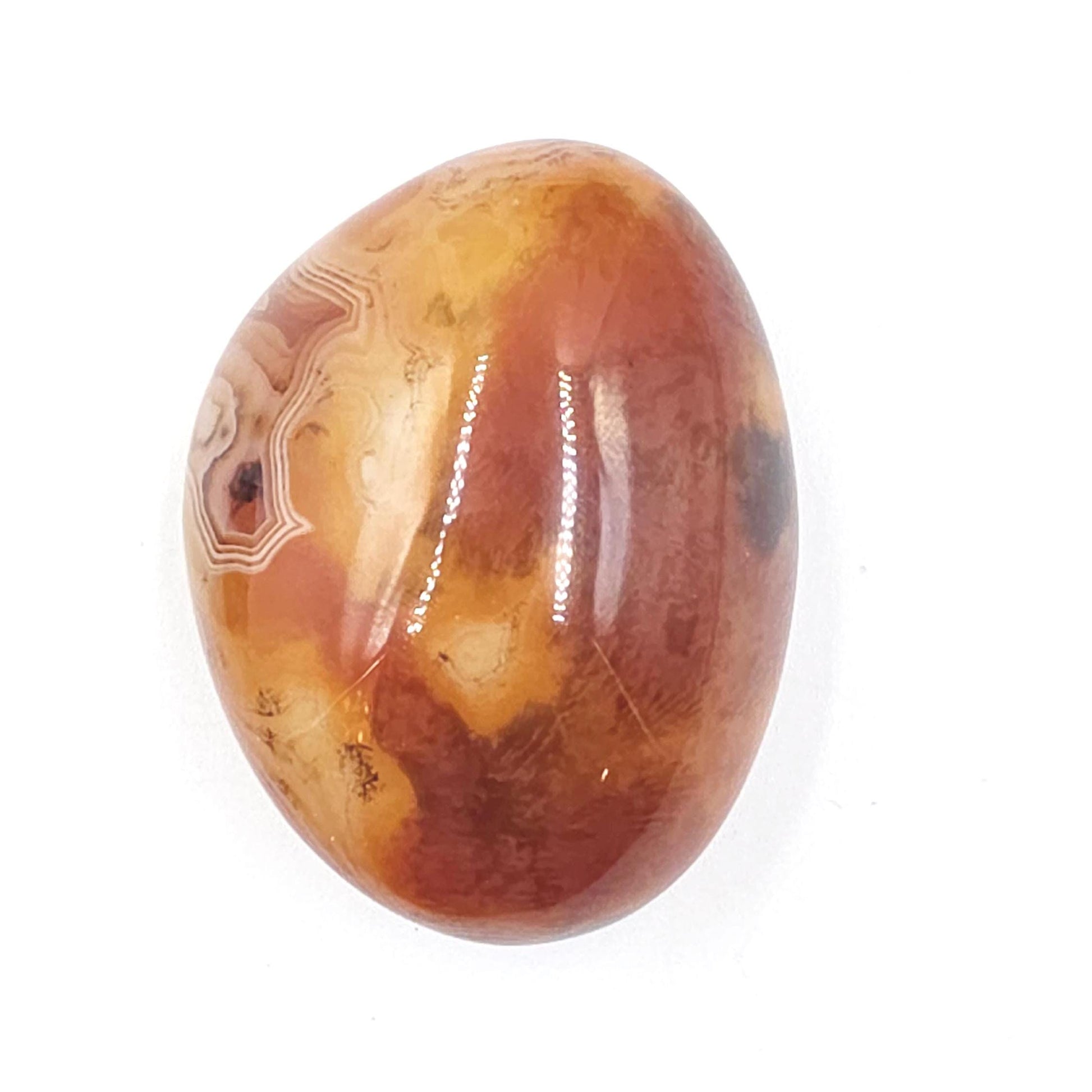 Carnelian Palm Stone - Vitality & Creative Healing Crystal - 80g