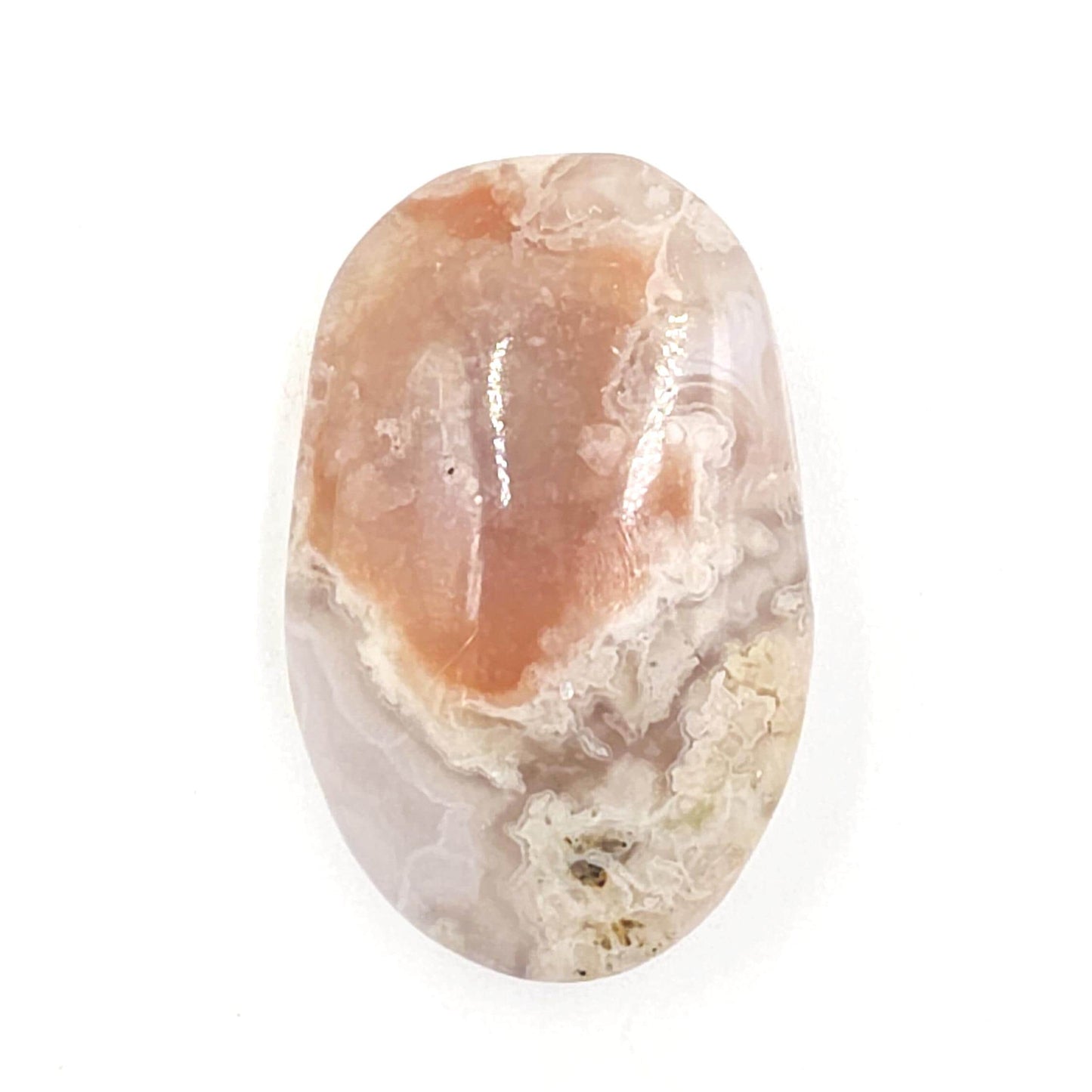 Flower Agate (Sakura) Palm Stone - Growth, Creativity & Emotional Healing Crystal, 35g