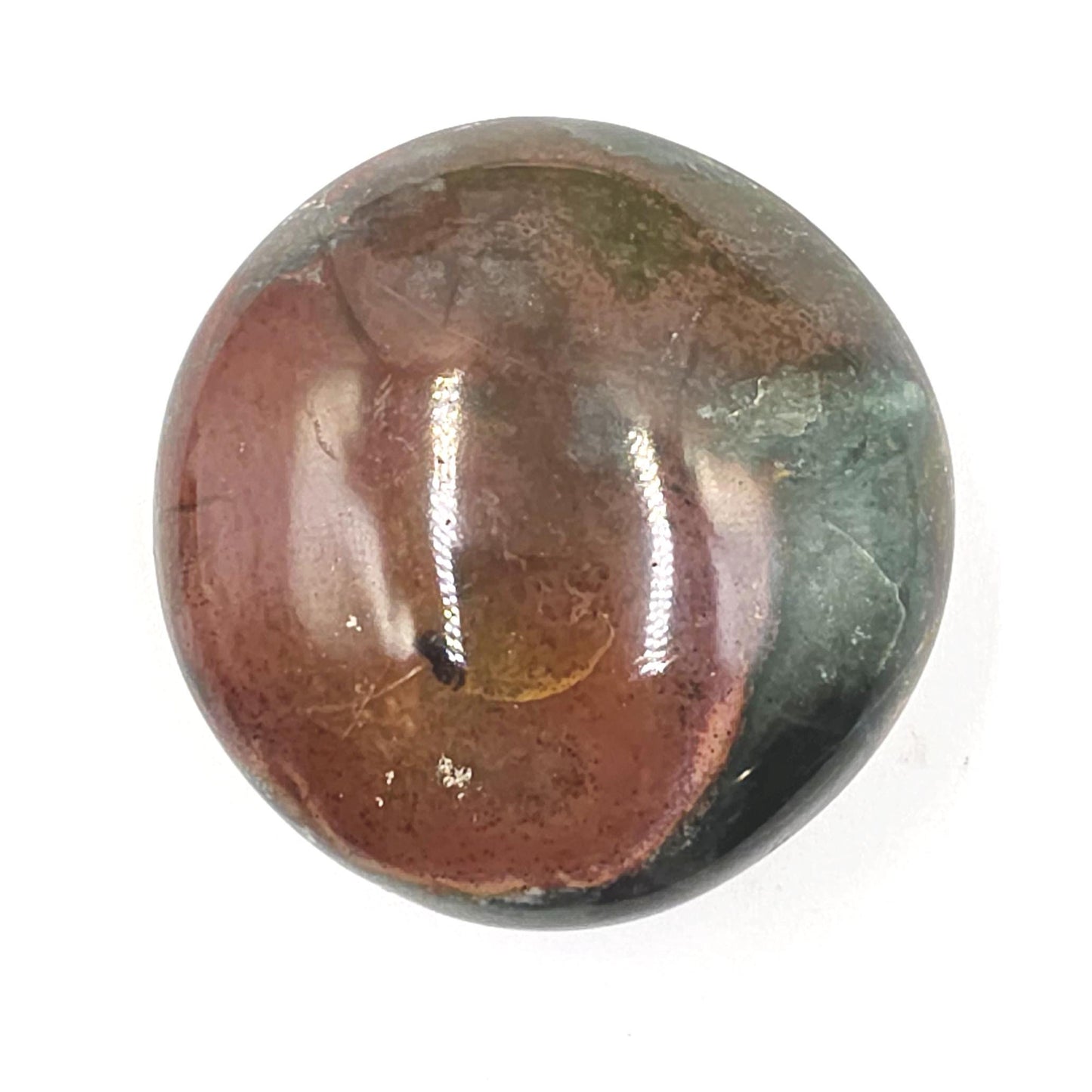 Large Round Ocean Jasper Palm Stone – Emotional Balance, Nurturing & Earth–Ocean Healing Crystal, 120g