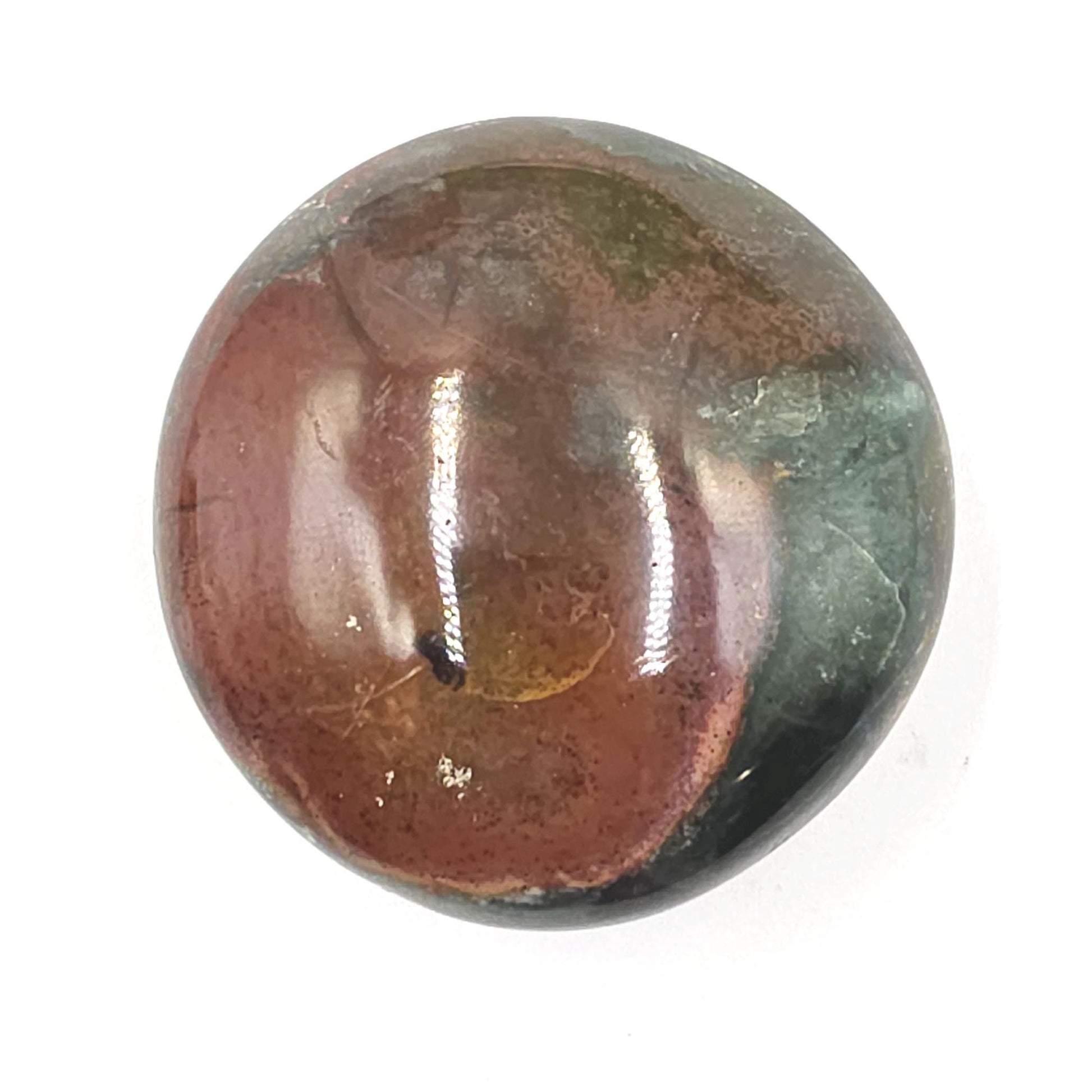 Large Round Ocean Jasper Palm Stone – Emotional Balance, Nurturing & Earth–Ocean Healing Crystal, 120g