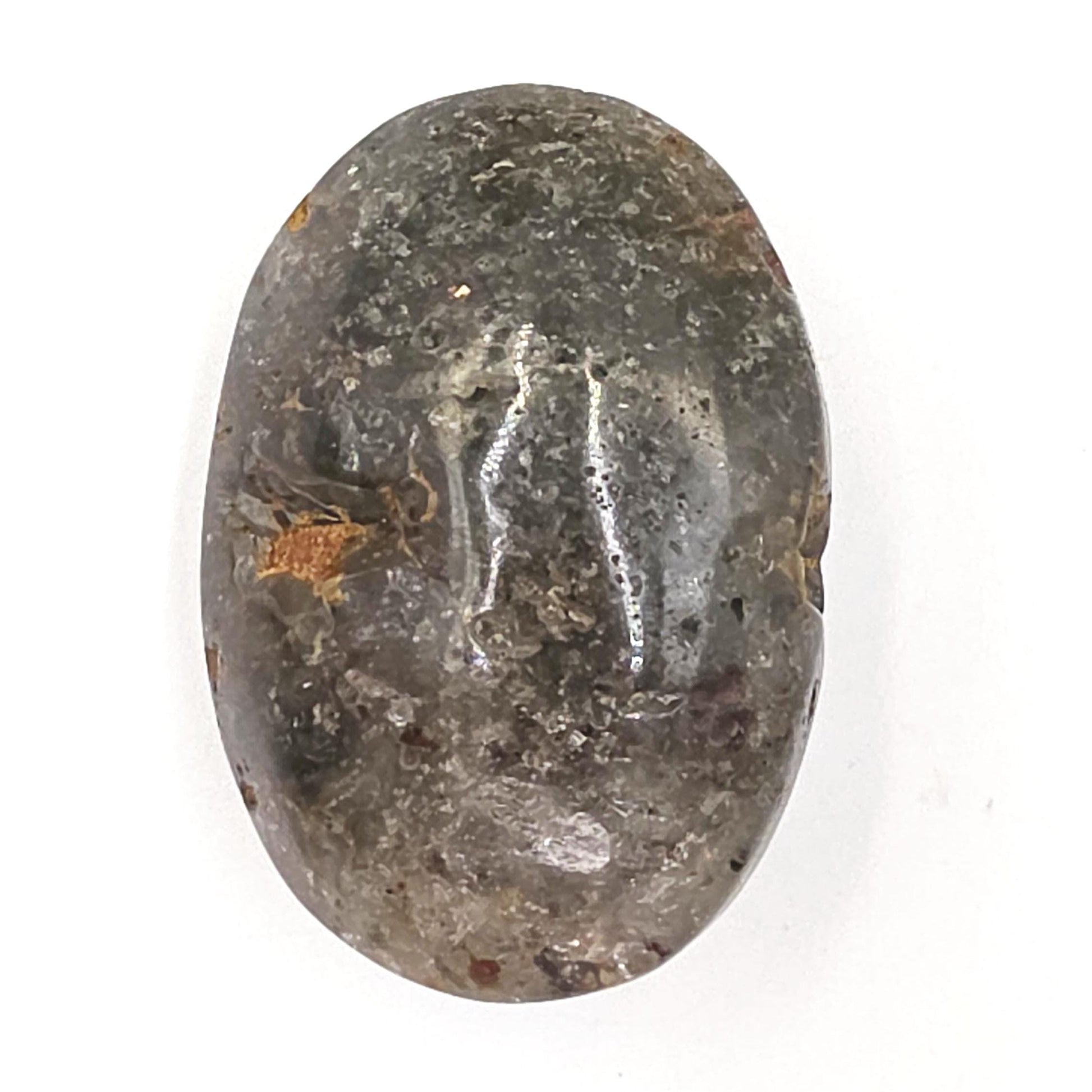 Garden Quartz (Lodolite) Palm Stone – Manifestation, Clarity & Inner Journey Healing Crystal, 50g