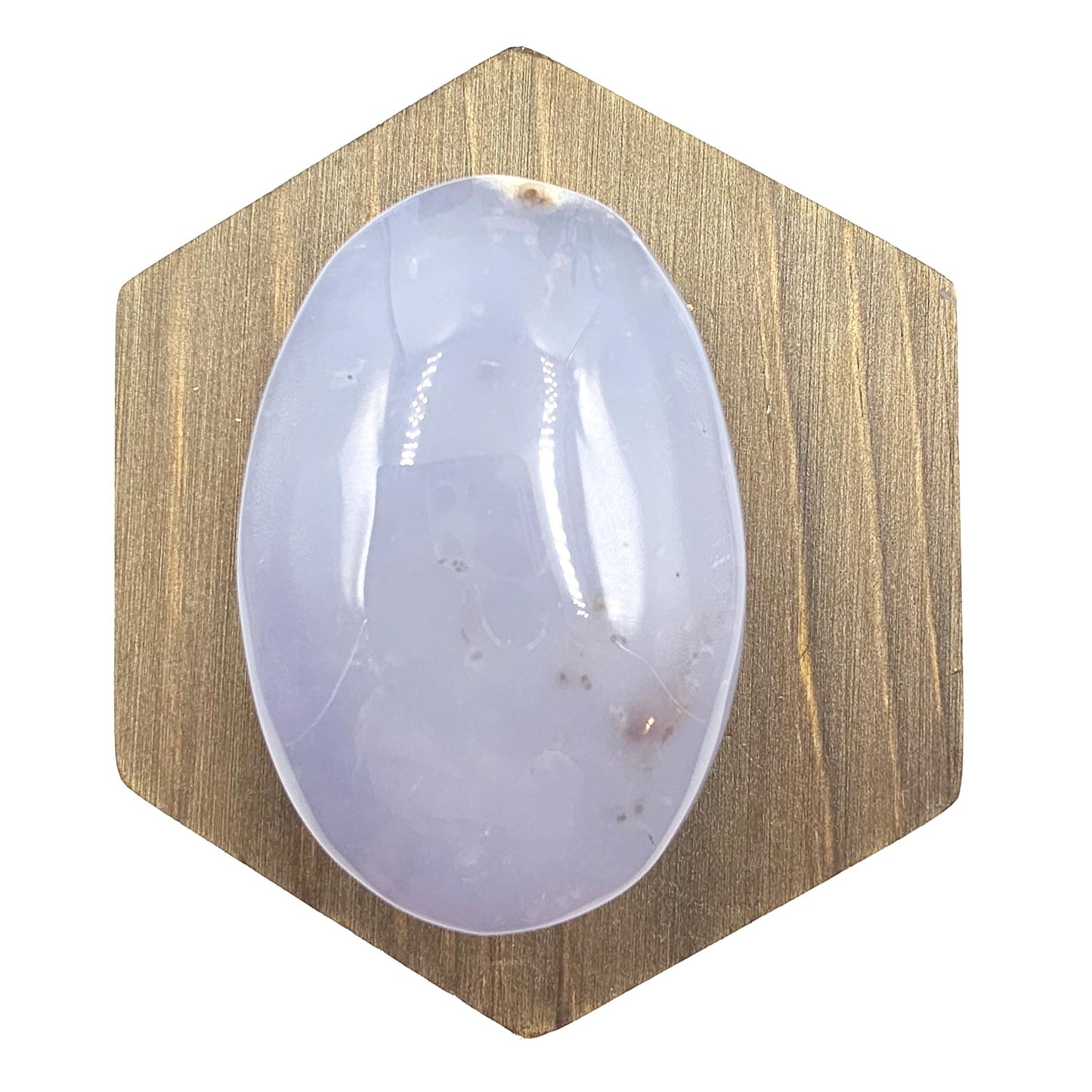 Blue Chalcedony Palm Stone - Calming & Communication Healing Crystal, 95g