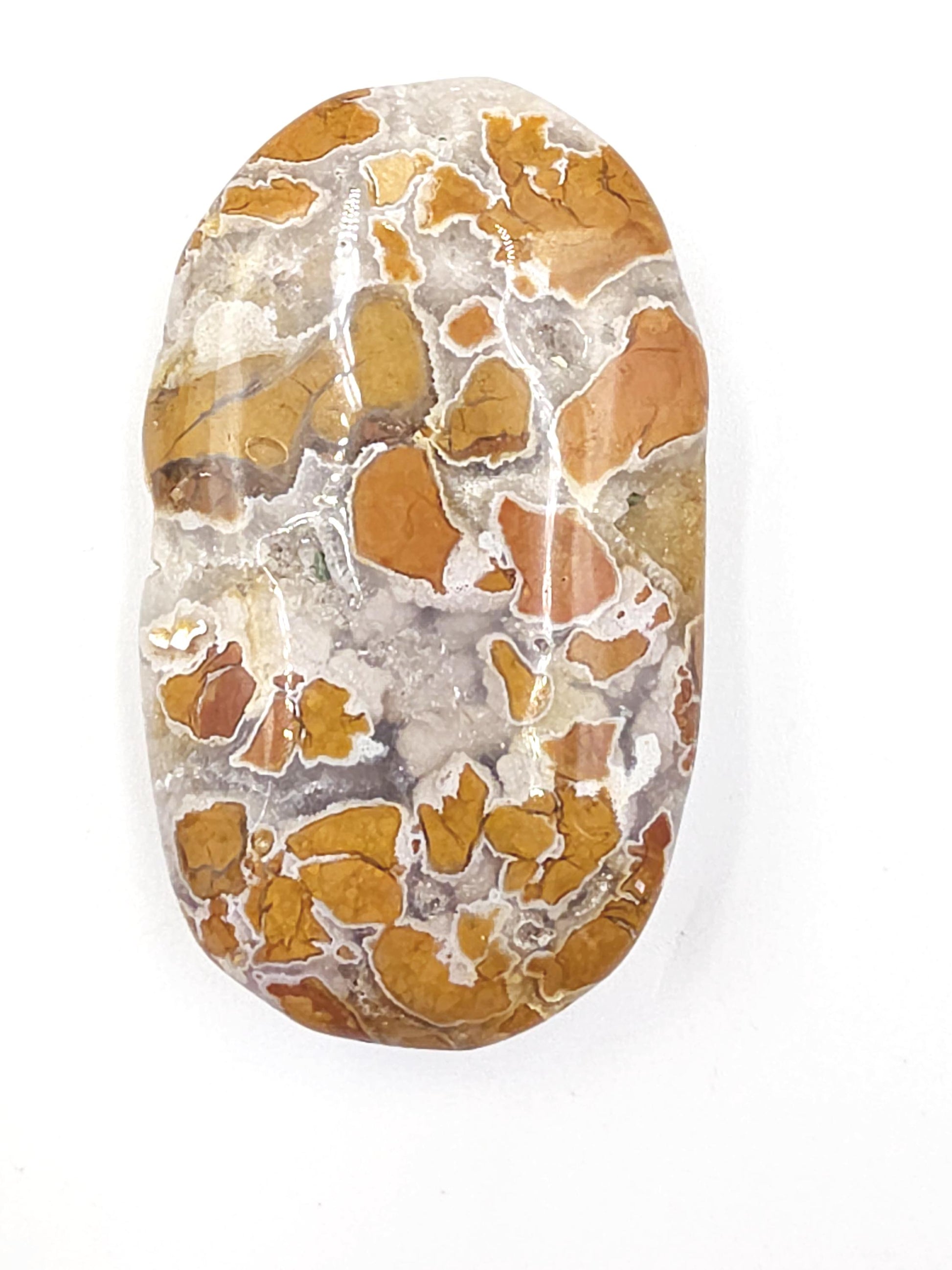 Brecciated Agate Palm Stone with Drusy – Grounding Strength, Stability & Sparkling Earth Energy Crystal, 75g