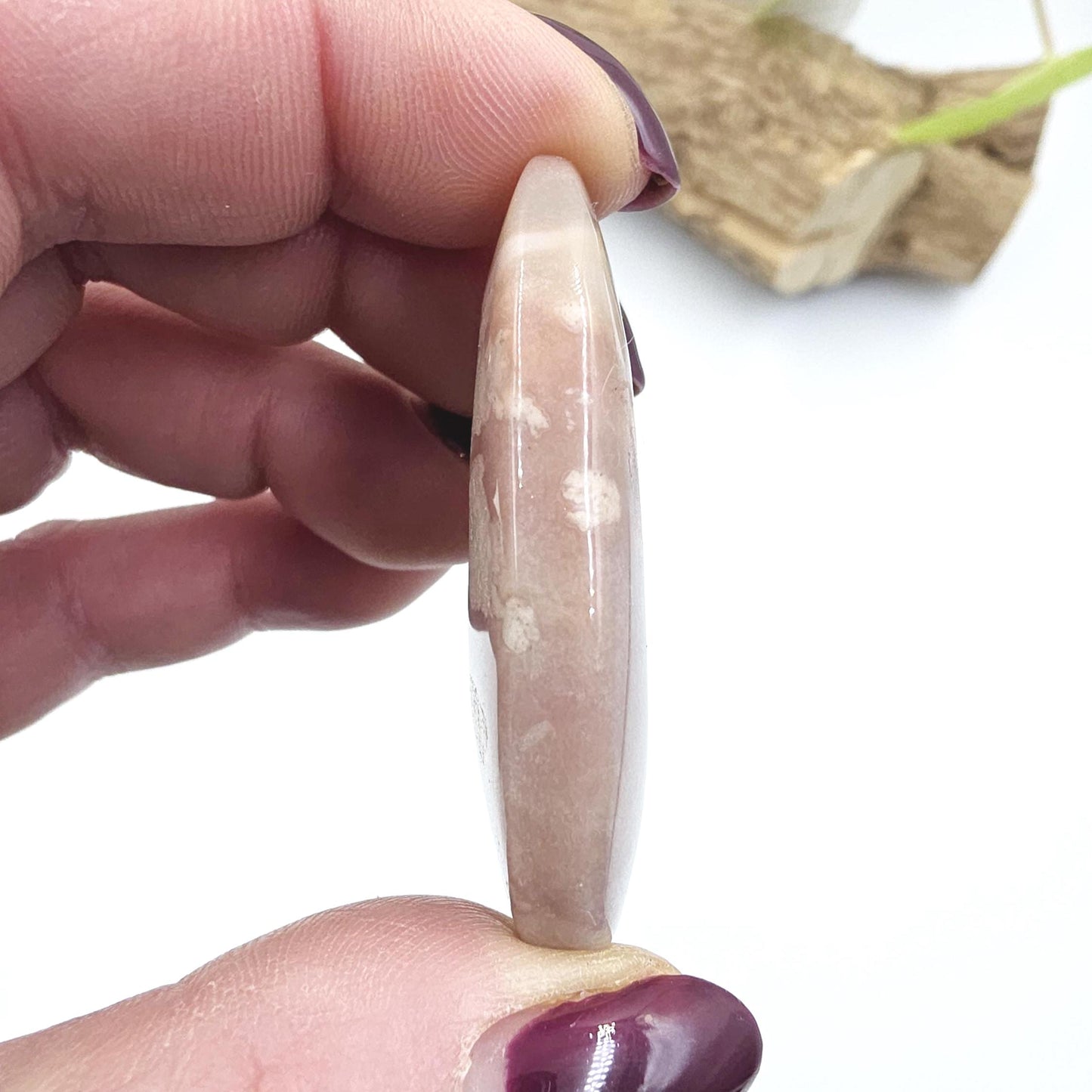 Little Flower Agate (Sakura) Palm Stone - Growth, Creativity & Emotional Healing Crystal, 25g