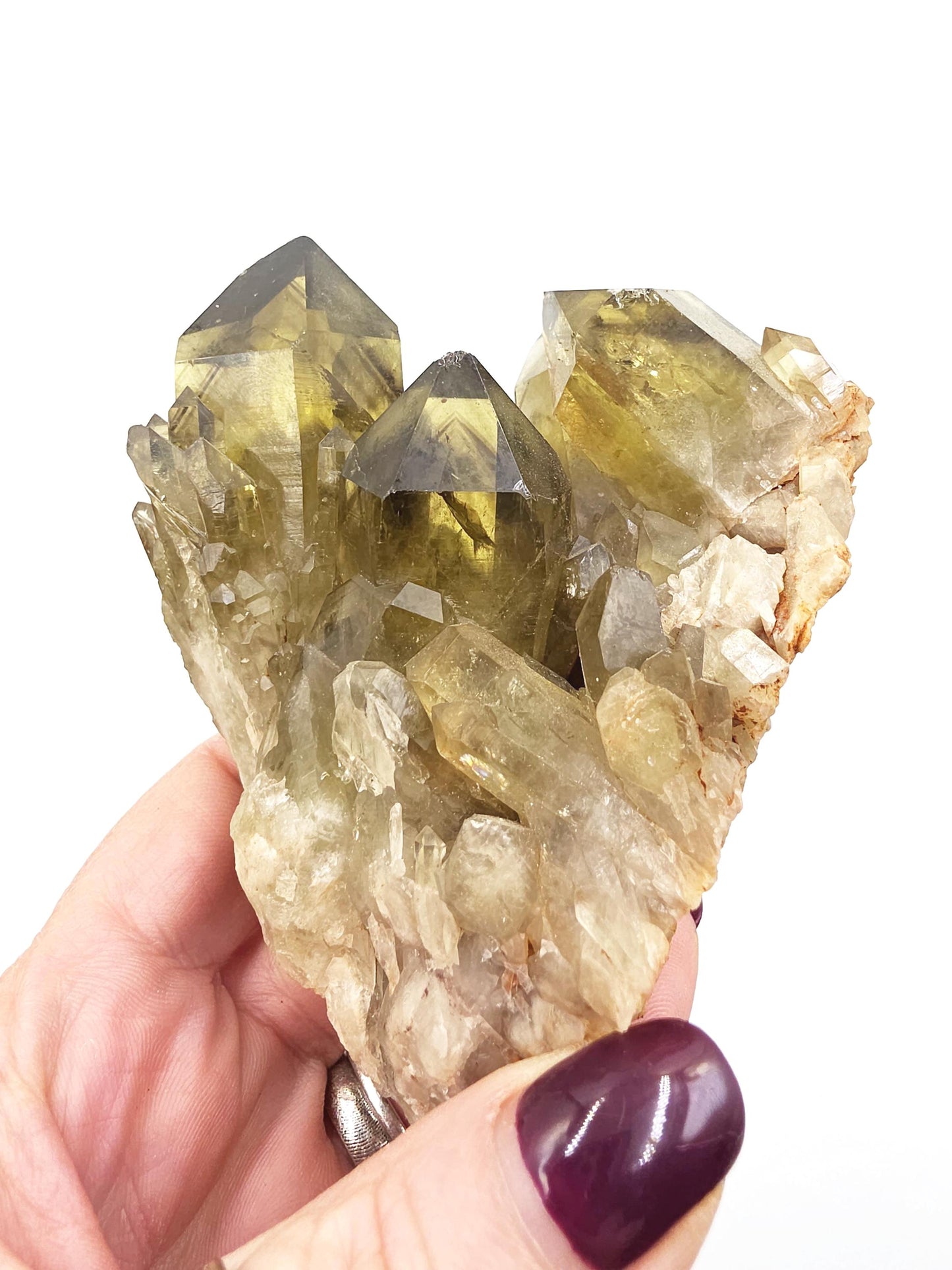 Raw Citrine Cluster with Stand – Abundance, Positivity & Uplifting Solar Energy Crystal, 435g
