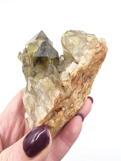 Raw Citrine Cluster with Stand – Abundance, Positivity & Uplifting Solar Energy Crystal, 435g