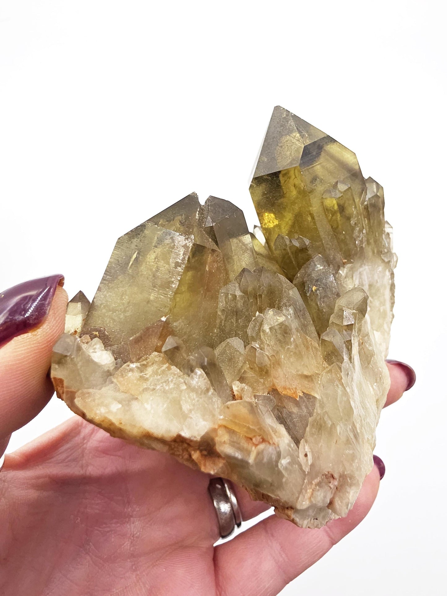 Raw Citrine Cluster with Stand – Abundance, Positivity & Uplifting Solar Energy Crystal, 435g