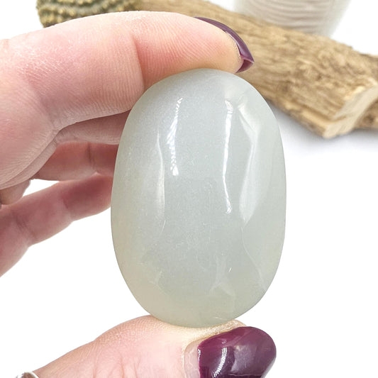 Green Moonstone Palm - Heart Chakra & Emotional Balance Healing Crystal, 50g