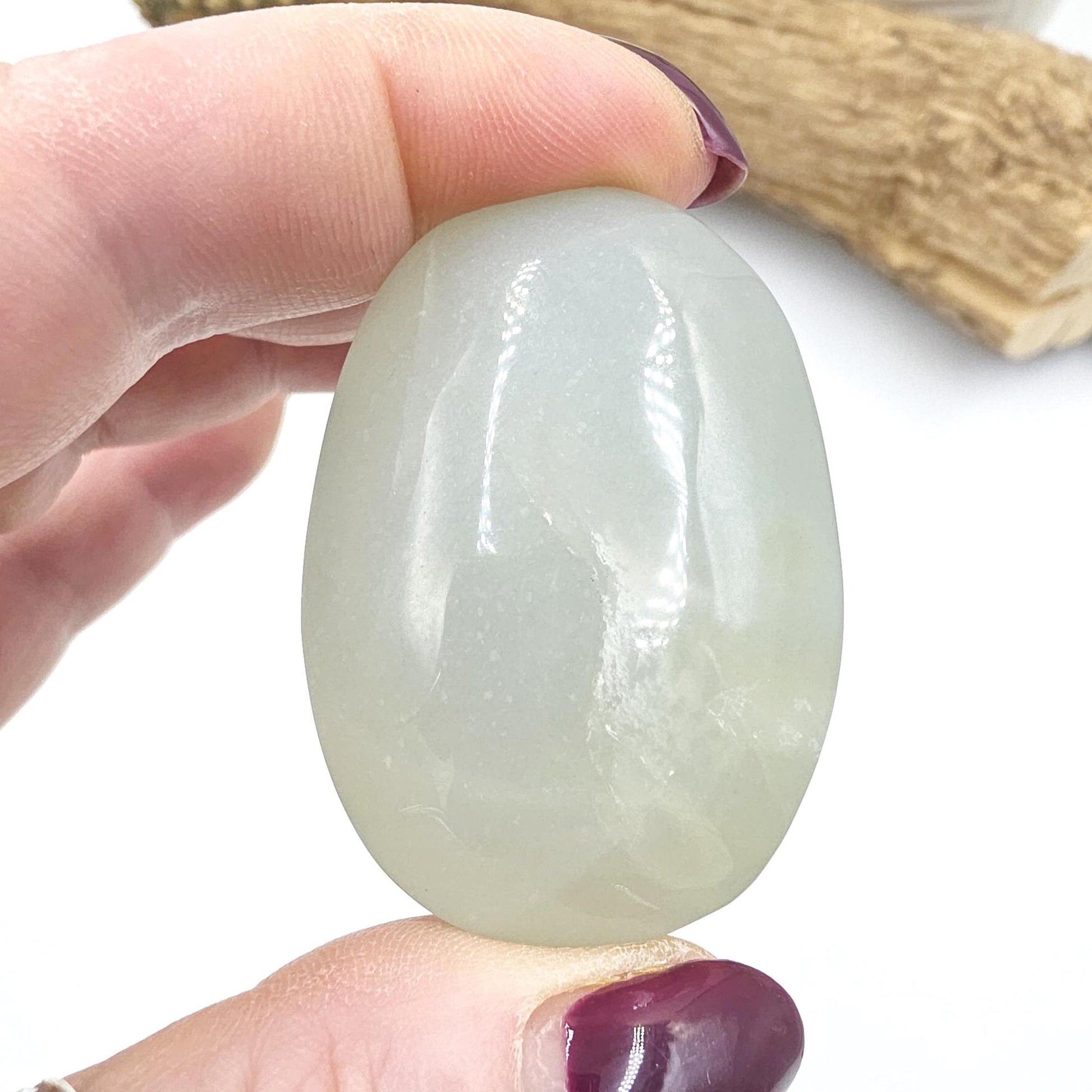 Green Moonstone Palm - Heart Chakra & Emotional Balance Healing Crystal, 50g