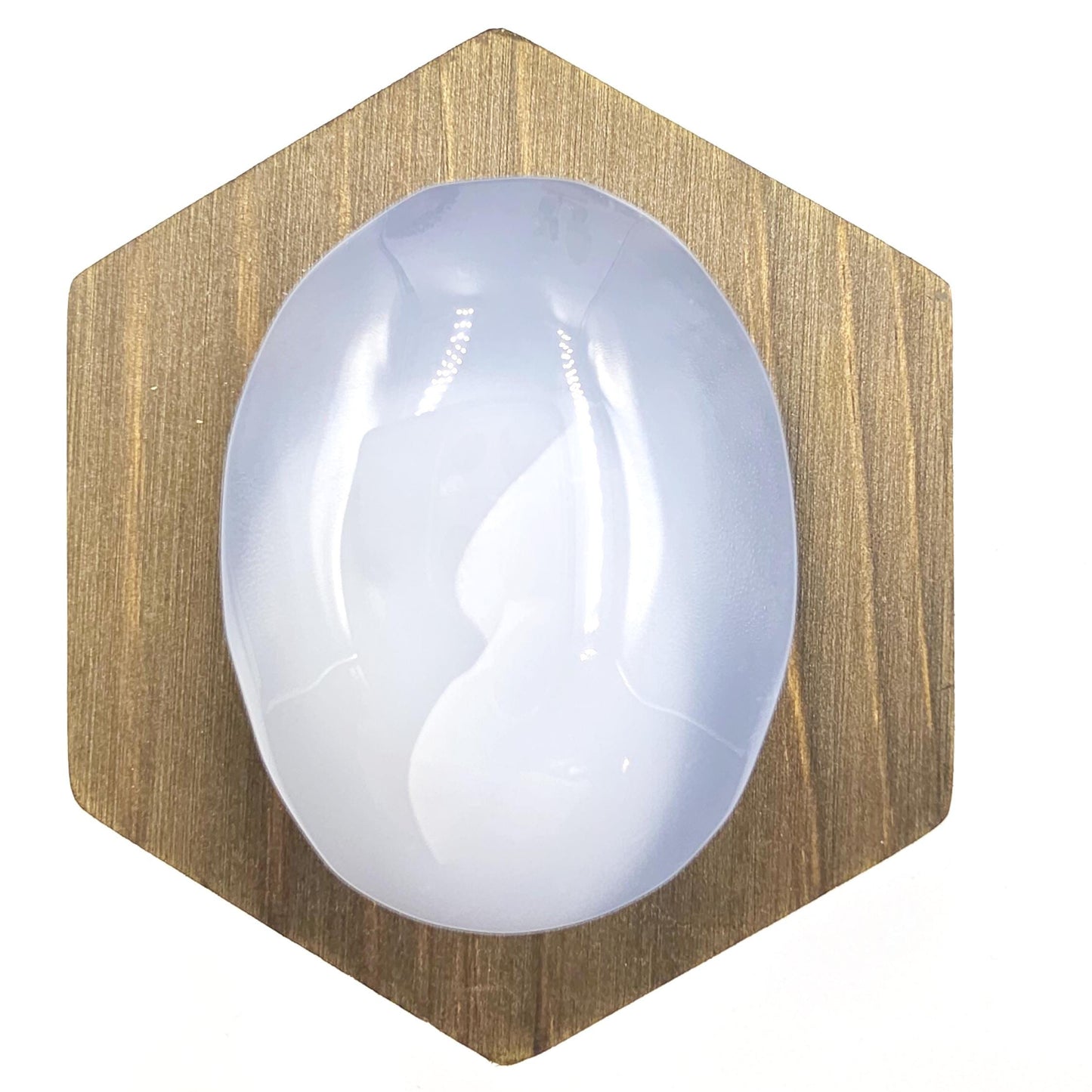 Blue Chalcedony Palm Stone - Calming & Communication Healing Crystal, 85g