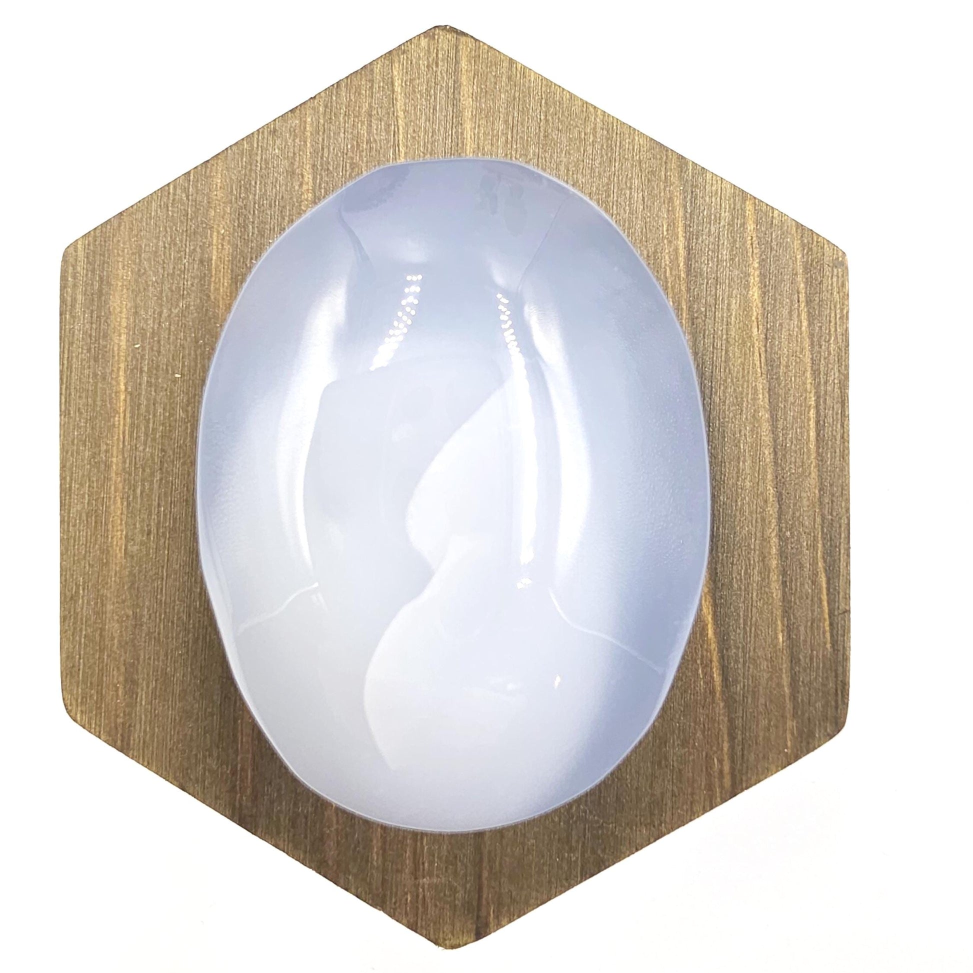 Blue Chalcedony Palm Stone - Calming & Communication Healing Crystal, 85g