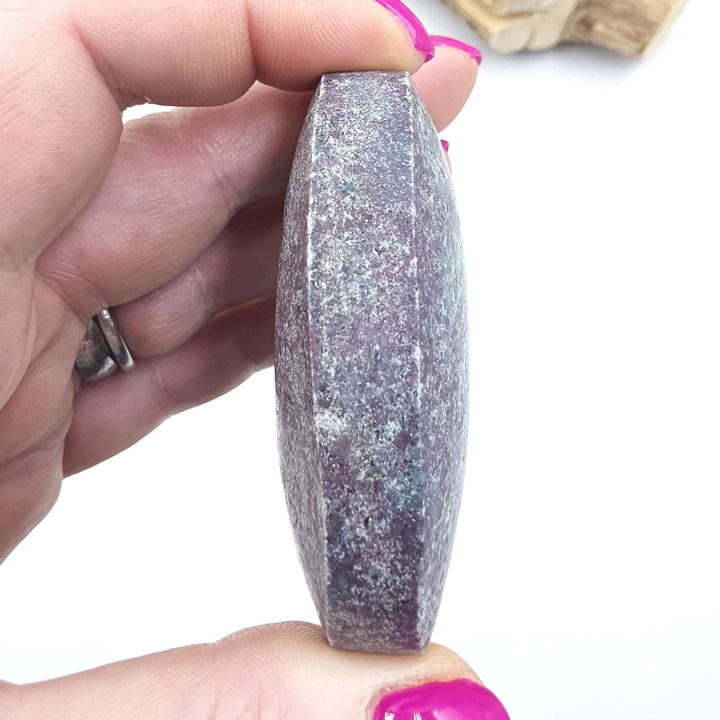 Large Ruby in Fuchsite Palm Stone (UV Reactive) – Heart Healing, Strength & Emotional Balance Crystal, 145g
