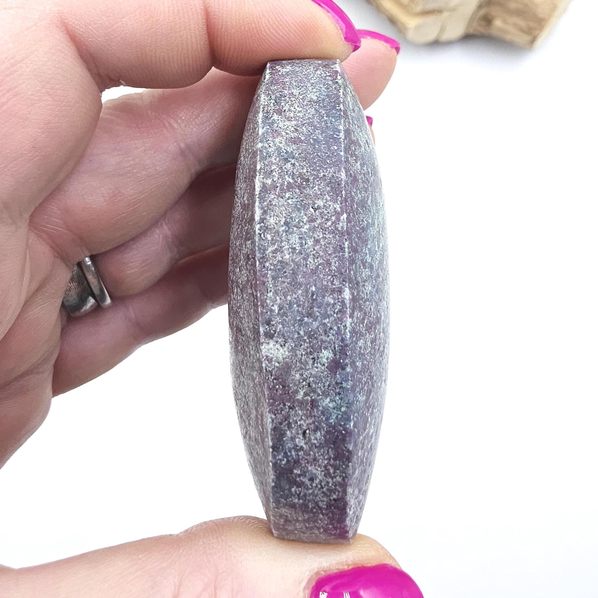 Large Ruby in Fuchsite Palm Stone (UV Reactive) – Heart Healing, Strength & Emotional Balance Crystal, 145g