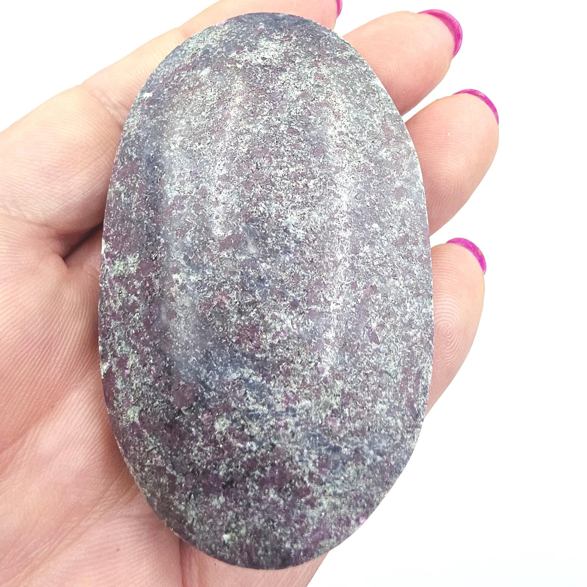 Large Ruby in Fuchsite Palm Stone (UV Reactive) – Heart Healing, Strength & Emotional Balance Crystal, 145g