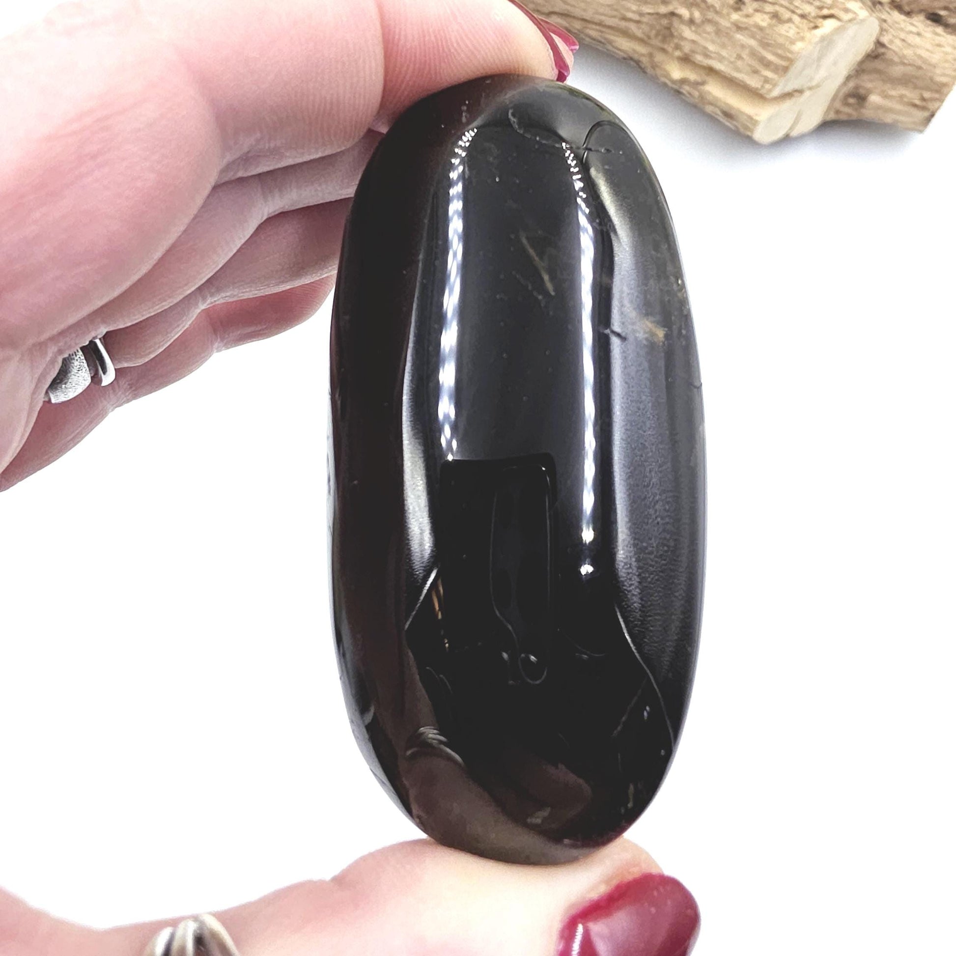 Dark Smoky Quartz Palm Stone – Grounding, Protection & Root Chakra Energy Crystal, 105g
