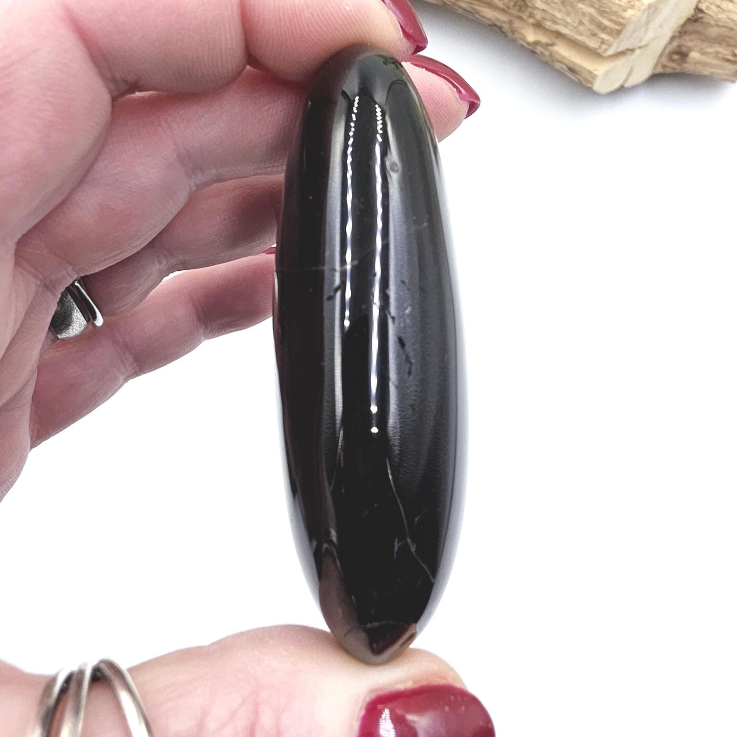 Dark Smoky Quartz Palm Stone – Grounding, Protection & Root Chakra Energy Crystal, 105g