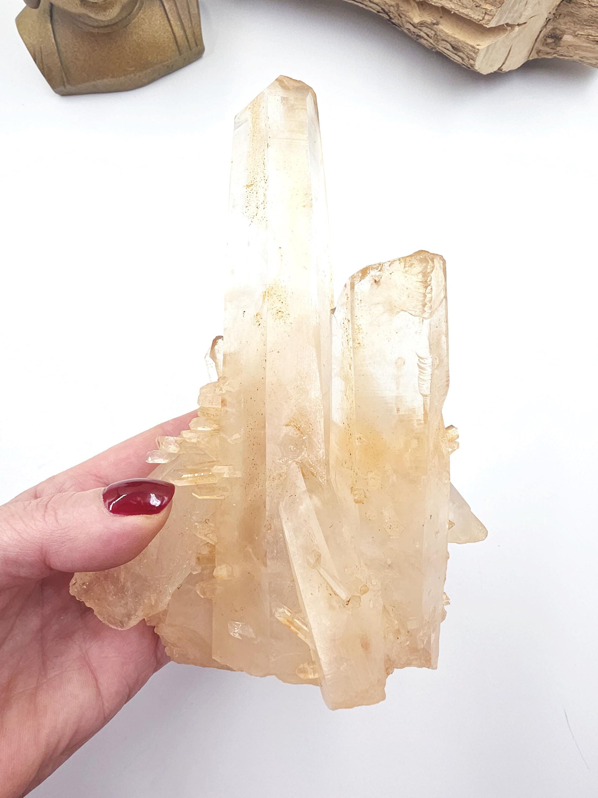 Large Raw Tangerine Quartz Cluster Specimen – Creativity, Confidence & Sacral Chakra Crystal, 770g